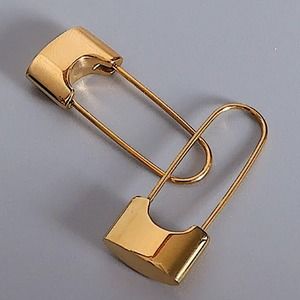 Gold Lock Safety Pin Earrings, Minimalist, Dainty, Gift For Teenager